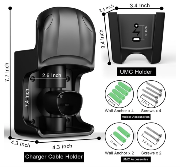 Tesla Charger Wall Holder with 180° Rotatable Design – Organize Your Charging Space with Ease - Image 3